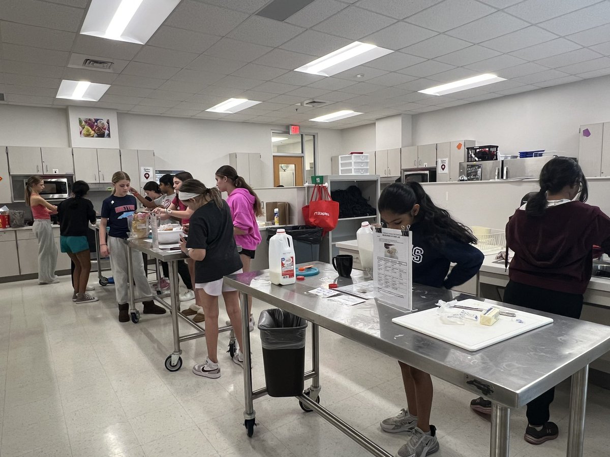 All happy mugs in class today! 6th grade nutrition and wellness students had real life practice using proper measuring tool and techniques for specific ingredients while cooking mug cakes! Yum!
