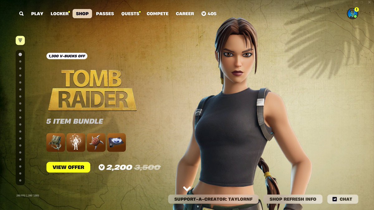 _TaylorNF's tweet image. GRACIE ABRAMS x FORTNITE EMOTE OUT NOW

&amp;amp;

NEW LARA CROFT FORTNITE SKIN OUT NOW

Use Code TaylorNF If You Would Like To Support Me &amp;amp; Don't Have An Code Already 🫶🫶