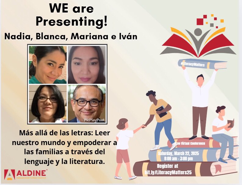 Ivan Tamayo (@estebantam) on Twitter photo Exciting news, a group of parents (no experts, just parents), are presenting at the #Literacymatters conference <a href="/AldineISD/">Aldine ISD</a> , and guess what? They are presenting in Spanish!!!
Please, support this parents with your attendance. Exciting news, a group of parents (no experts, just parents), are presenting at the #Literacymatters conference <a href="/AldineISD/">Aldine ISD</a> , and guess what? They are presenting in Spanish!!!
Please, support this parents with your attendance.