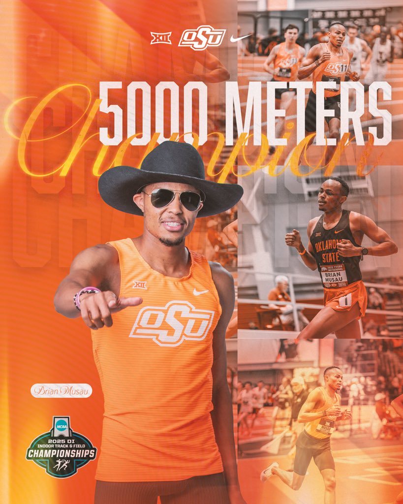 BRIAN MUSAU IS YOUR NCAA CHAMPION IN THE 5,000 METERS‼️‼️

Musau takes down the Meet Record with his mark of 13:11.34 and closed in TWENTY-FIVE SECONDS over the final 200 Meters 🤯

#GoPokes I #NCAATF