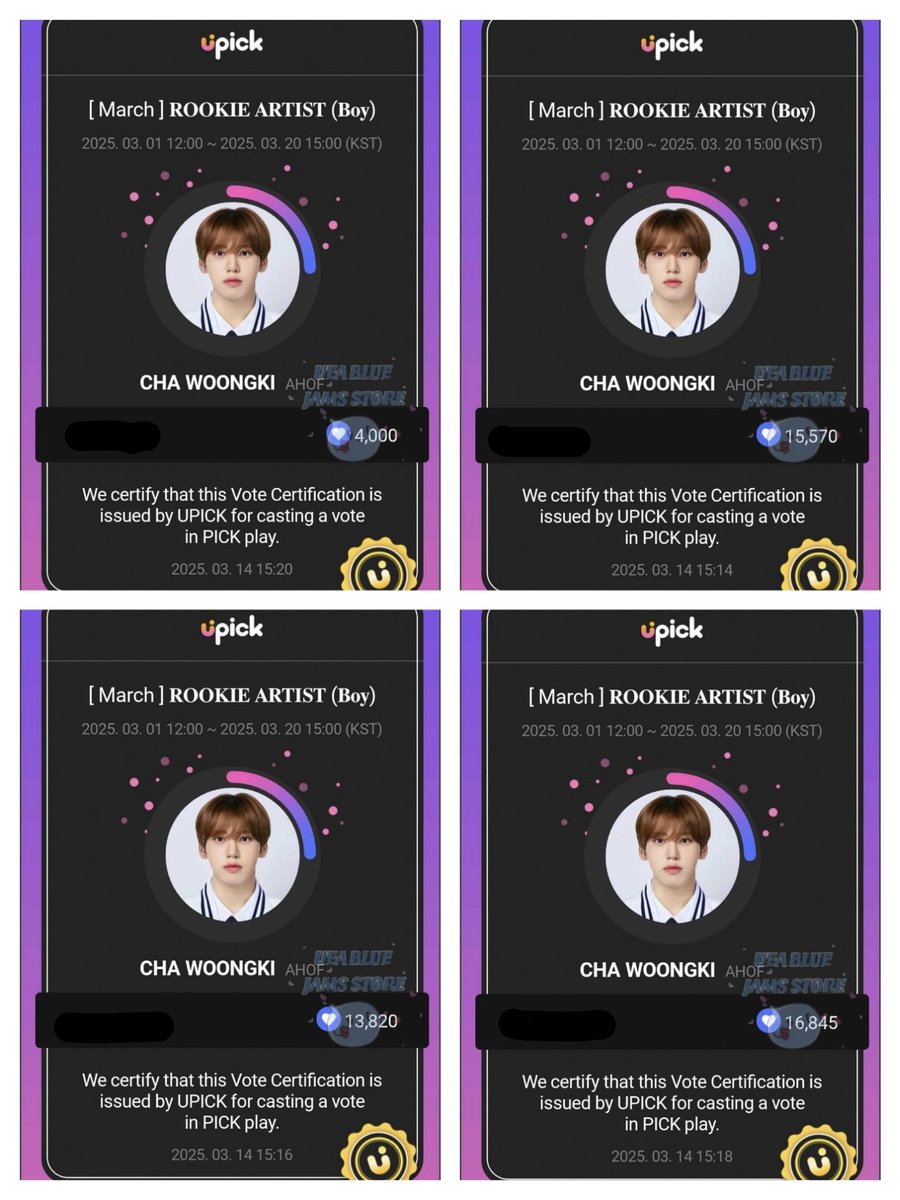 Sold 50k 💙  jams for #ChaWoongki #RookieArtist 

✅Proof sent to buyer

Purchased by: <a href="/anonymous/">Anonymous</a> 
Thanks for trusting!🙇‍♀️

✉️DM for inquiry/reservation
📌AVAILABLE: 3.3M 💙 JAMS 
#UEAproofs