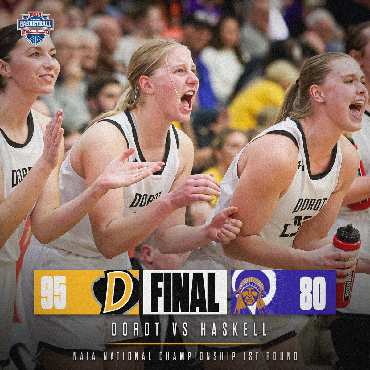 dordtdefenders's tweet image. Round 1: ✔️

#NAIAWBB #BattleForTheRedBanner