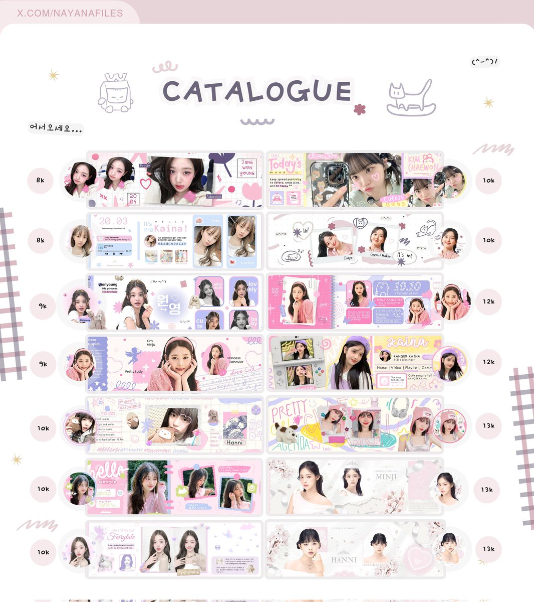 nayanafiles's tweet image. Help repost, thank u 💖 #zonauang

Just ingfo guis, aku open request santai setiap hari untuk layout-layout di bawah ini. Boleh dilirik siapa tau tertarik. Kalau mau order bisa ketuk dm atau wangsap ak yeah 🤙
