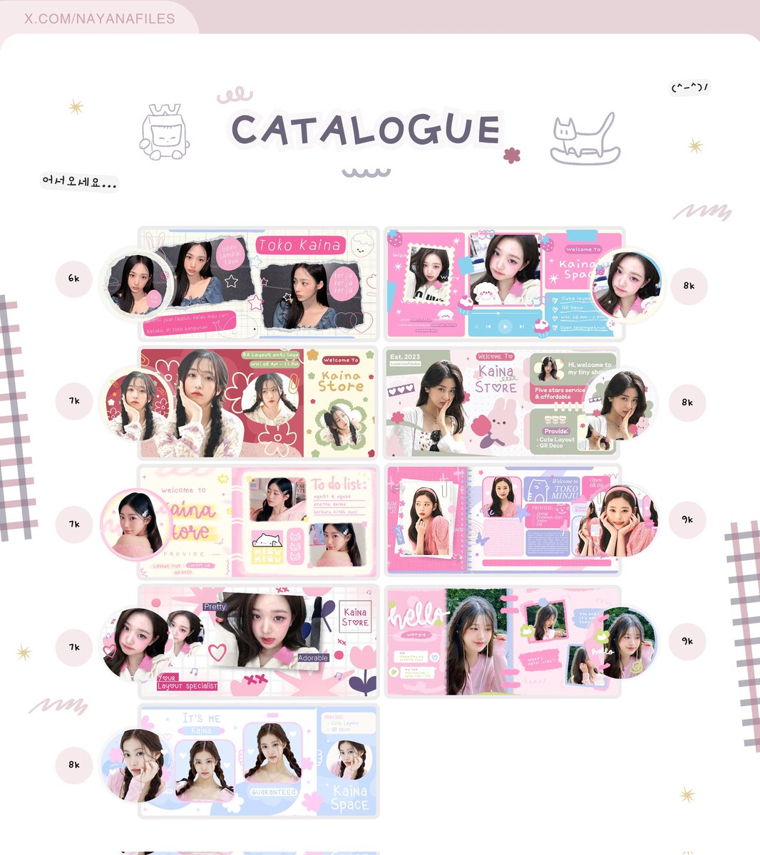 nayanafiles's tweet image. Help repost, thank u 💖 #zonauang

Just ingfo guis, aku open request santai setiap hari untuk layout-layout di bawah ini. Boleh dilirik siapa tau tertarik. Kalau mau order bisa ketuk dm atau wangsap ak yeah 🤙