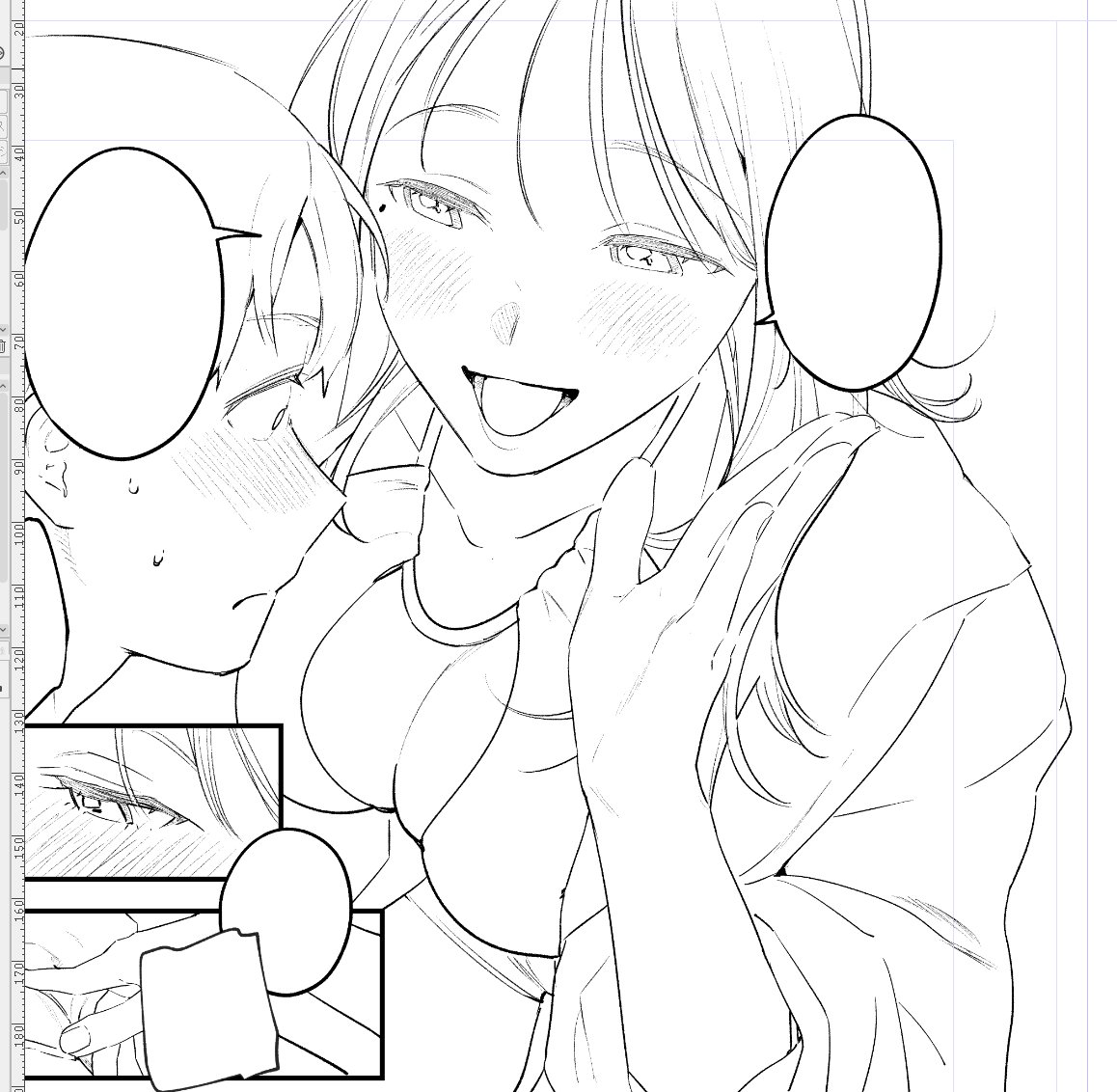 おねーさんを 描いています 