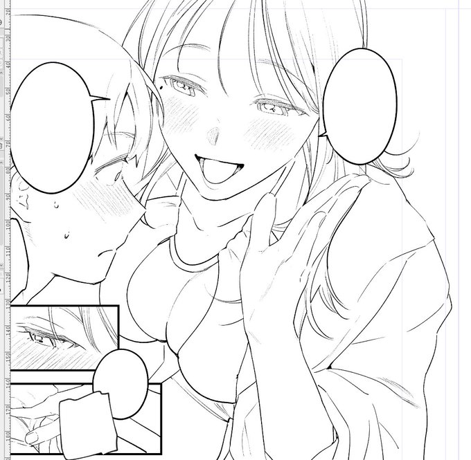 おねーさんを 描いています 