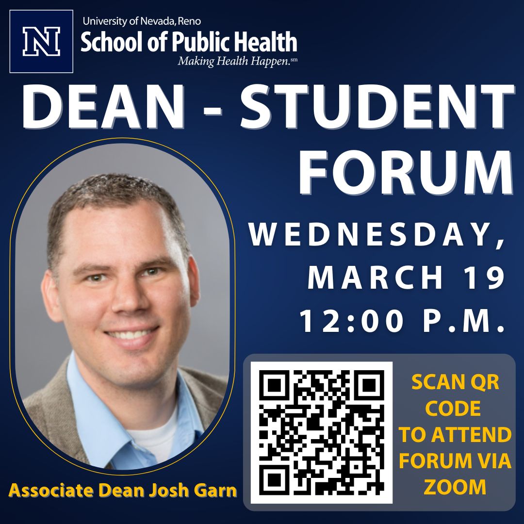 Join us for a discussion with your Associate Dean, Josh Garn!
This is your chance to hear directly from SPH leadership and dive into important conversations about student life and academics!
Date: Wednesday, March 19th
Time: 12:00 P.M.
Platform: Zoom