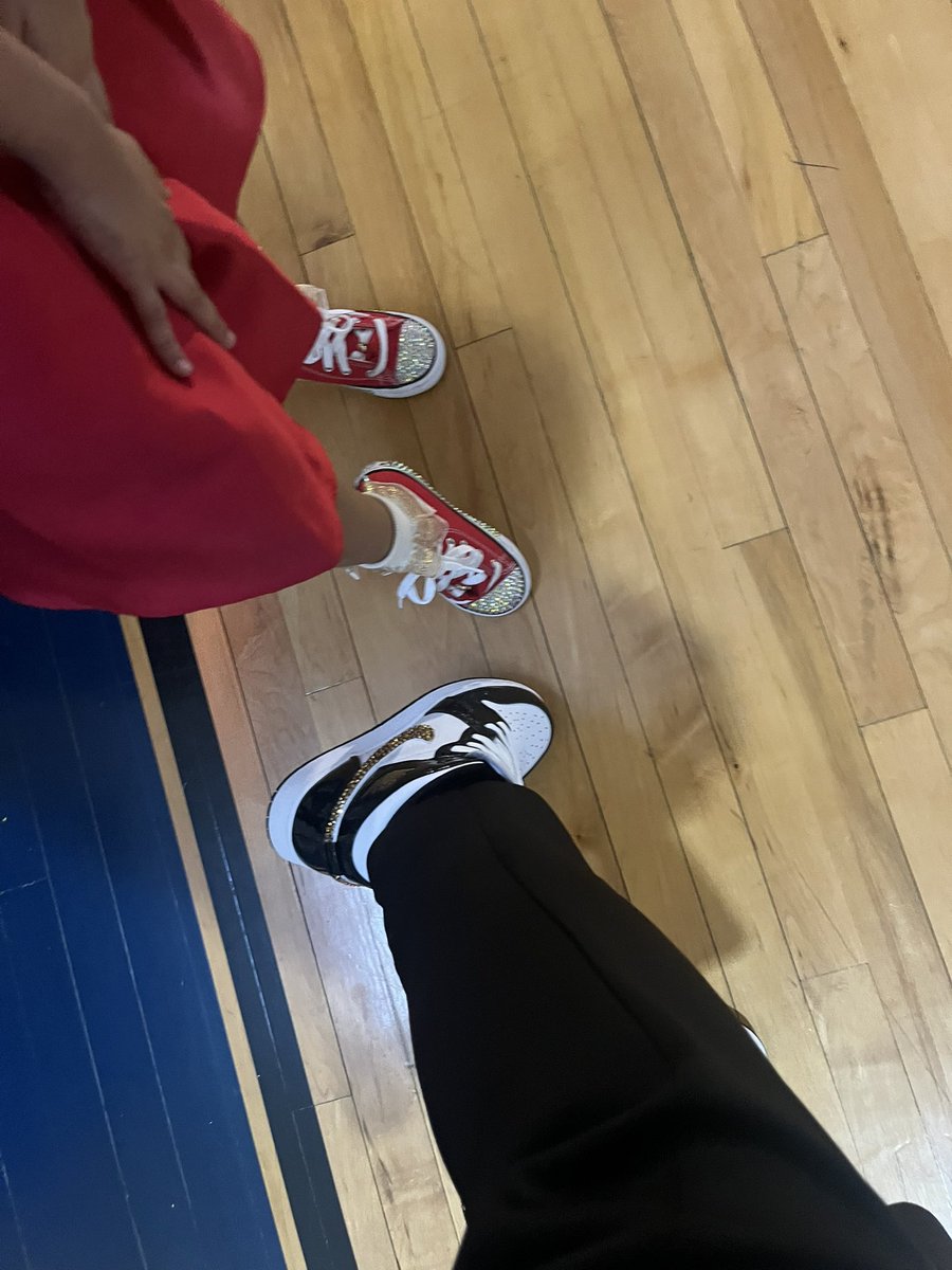 Teachwithclass2's tweet photo. We understood the assignment! @FPCS_Woodridge #sneakerball2025 #PACCommittee🍎 👟🪩💃🏽🦅 https://t.co/Vh20HV6TG9