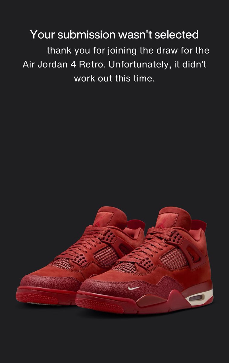 King_LA's tweet photo. SNKRS app sure does know how to ruin your day by telling you 10 different ways you took an L on the same entry… 🤦🏾‍♂️ https://t.co/Rg1gL0pQ2y