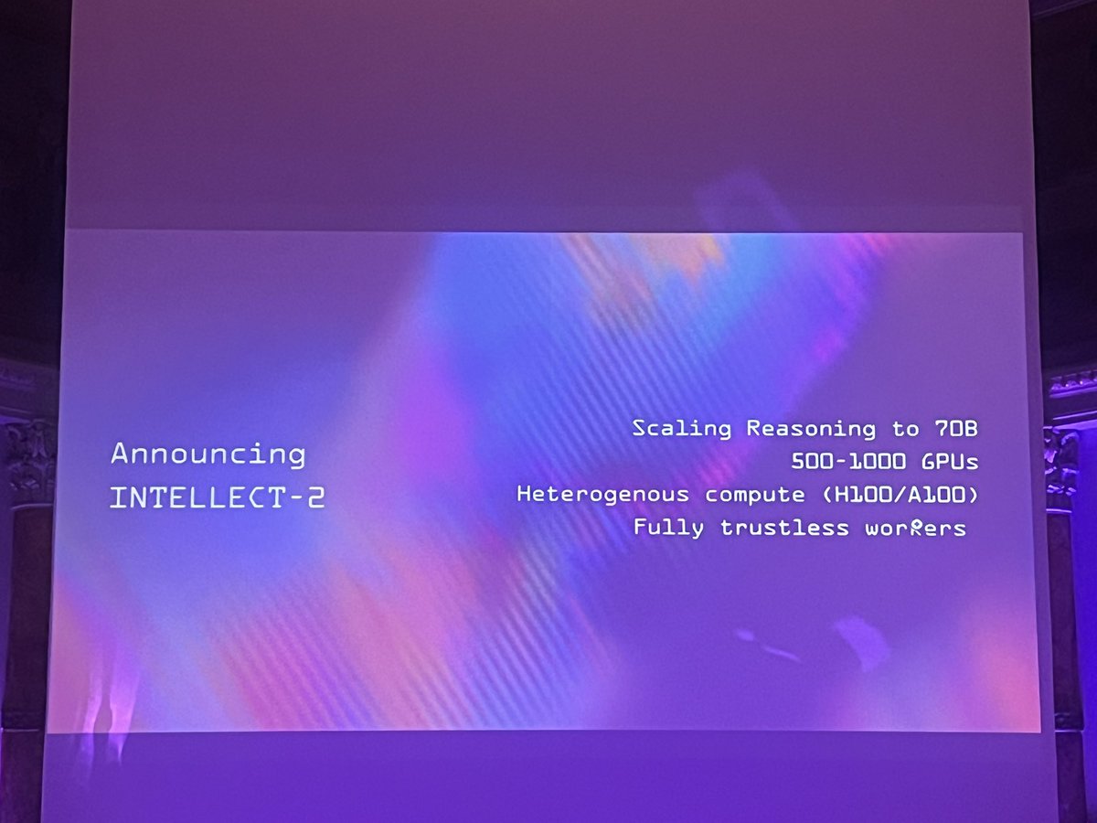 70B decentralized model training kicking off soon! <a href="/PrimeIntellect/">Prime Intellect</a>