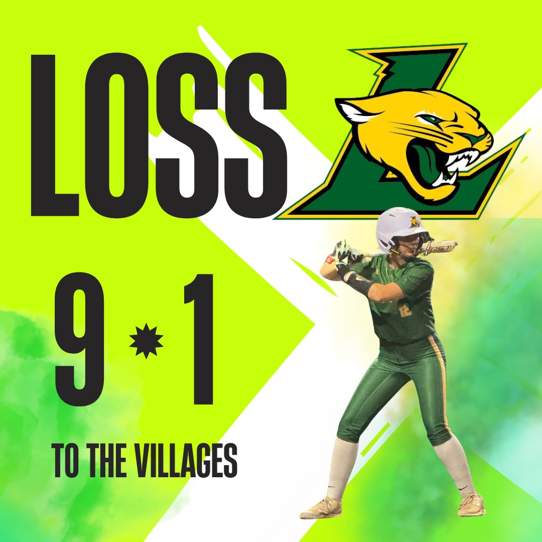Lecantosoftball's tweet photo. Panthers fall to The Villages tonight 9-1. 

Winning streak ends at 4 games. 

The Panthers come back home for a rivalry game at home vs Citrus on March 18. 

@FHSAA @LecantoHigh @LHSPantherAth @CitrusCoSports #panthers #softball https://t.co/7vCH3Vk9dg