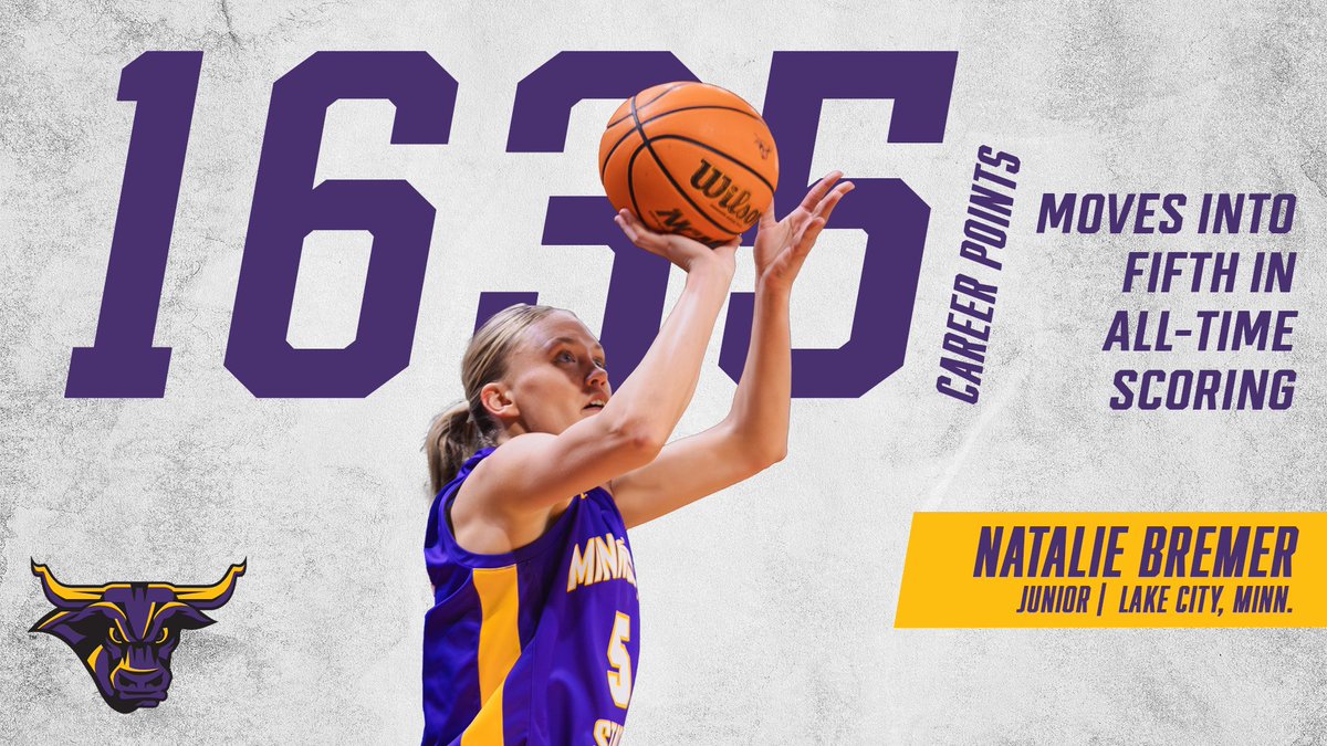 With that three, Natalie Bremer moves into fifth in all-time scoring, passing Ali Wilkinson with 1,637 career points.
MSU 32 | MWSU 23
#RollHerd #MaverickHoops #NCAATournament 🏀