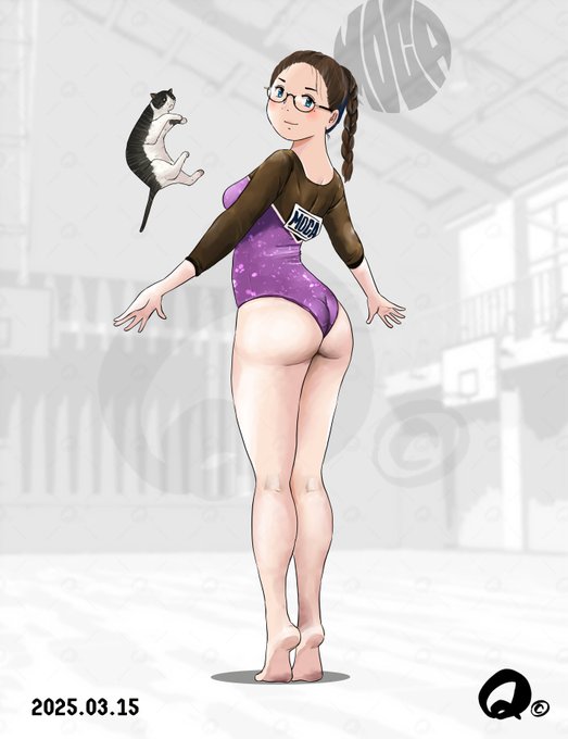 レオタードのお尻がキュッて😋 