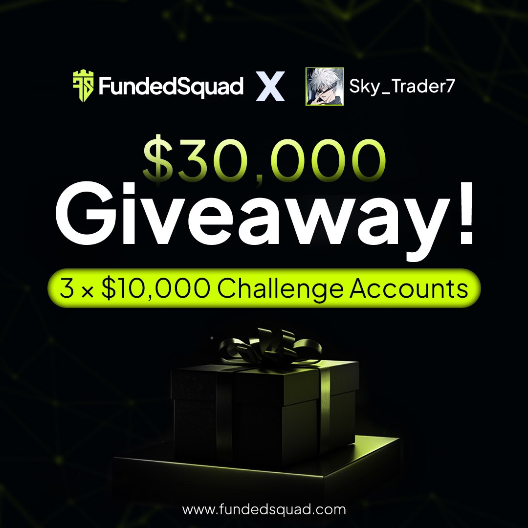 3x 10k challenge accounts giveaway 🎁 

Rules
⭐ Follow <a href="/fundedsquad/">FundedSquad</a> <a href="/Fadel_FST/">Fadel | SquadLeader</a>  <a href="/ajwadthefalcon/">Ajwad Saleem</a>
<a href="/Sky_Trader7/">SKY SCRAPER FX💸</a>
⭐ Join Discord: discord.gg/C6znjHZzXg

⭐ Join Telegram: t.me/fundedsquadoff…

✨ Tag 3 Traders.
✨ 
✨ Like &amp; Retweet.

Winners will be announced in 4 days.