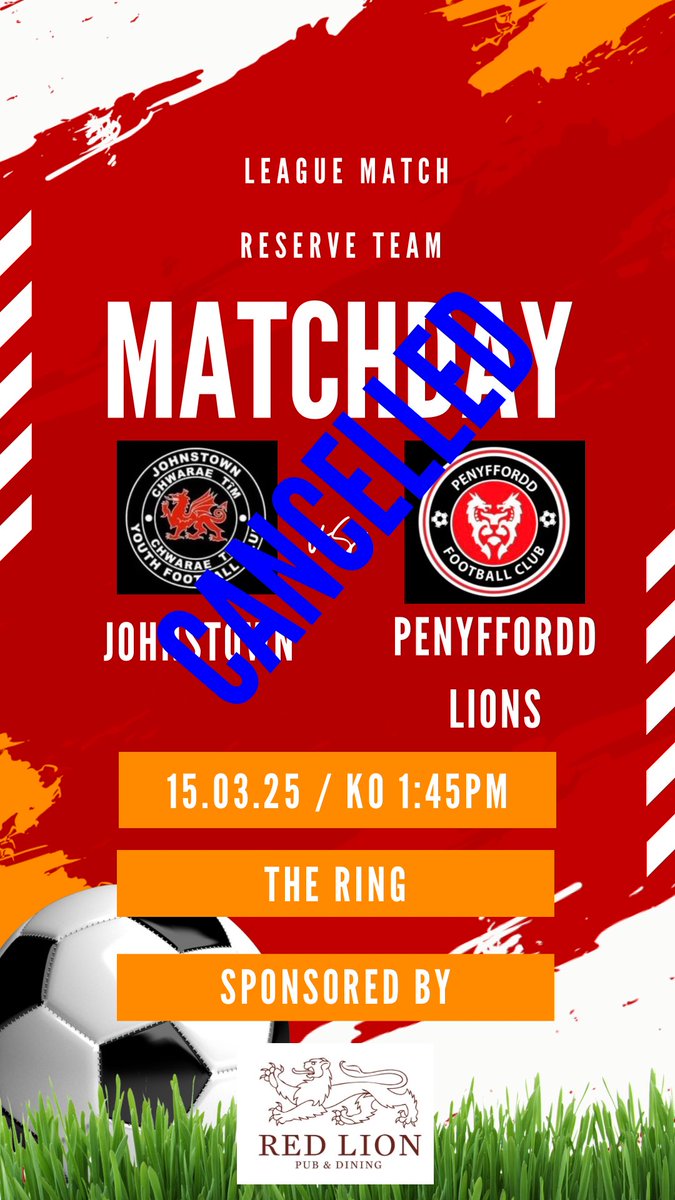 🚨RESERVE GAME CANCELLED🚨

The reserve game against Johnstown has been cancelled, so come and support the first team in the cup semi final at Ysgol Penyffordd