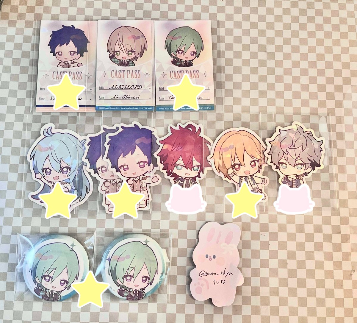 bouro_rkyn's tweet photo. 交換/譲渡  あんスタ アニカフェ スタフォ二 キッチンカー コースター 特典 ステッカー アクスタ 缶バッジ コロッタ

譲⋯英智 渉 弓弦 千秋 藍良 巽 凪砂 燐音 敬人 なずな 創 晃牙 夏目 宙 司 泉 嵐 斑

求⋯定価+送料  or  一彩(ステッカー,特典,コロッタのみ)

⬇️ https://t.co/jnlRsJcQY8