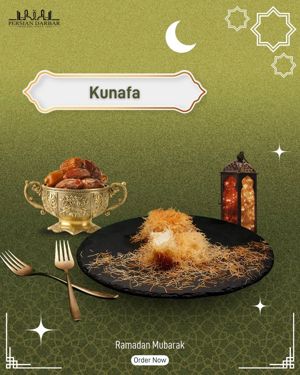 Savor the richness of tradition with every layer of our perfectly baked Kunafa this Iftar. 🌙

Call us to place your order!

+91 9167510547 / +91 9167497707 / +91 9892877653 / +91 8080808694

#Persiandarbar #RamadanMubarak #RamzanSpecial #FoodieRamzan #RamadanSweets #kunafalove