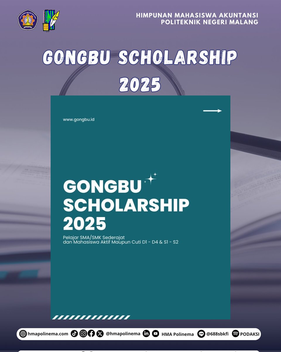 HMAPolinema's tweet photo. 🏆Academic Info🏆
5. Gongbu Scholarsip 2025.
6. Beasiswa Djitu 2025 Gelombang 2.
7. Beasiswa Dataprint 2025 Periode 1.
8. Djarum Beasiswa Plus 2025.
#INFO #Academic #beasiswa #lomba #mahasiswa #ilmiah #campus #accounting #dataprint #pendidikan #essay #HMA2025 #HMAPolinema https://t.co/CC5DJBXxGY