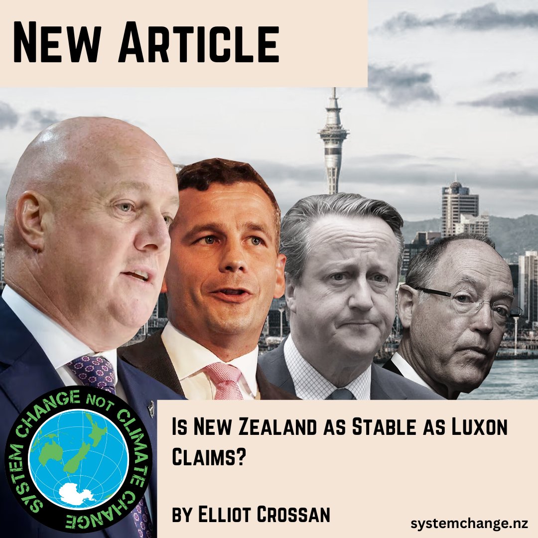 On Thursday, Luxon sold NZ as “a poster child for stability."

Why is Luxon selling our country to the highest bidder as this bastion of stability, when at the exact same time his govt is engineering the conditions NZ to rapidly become more unstable?

systemchange.nz/2025/03/15/is-…