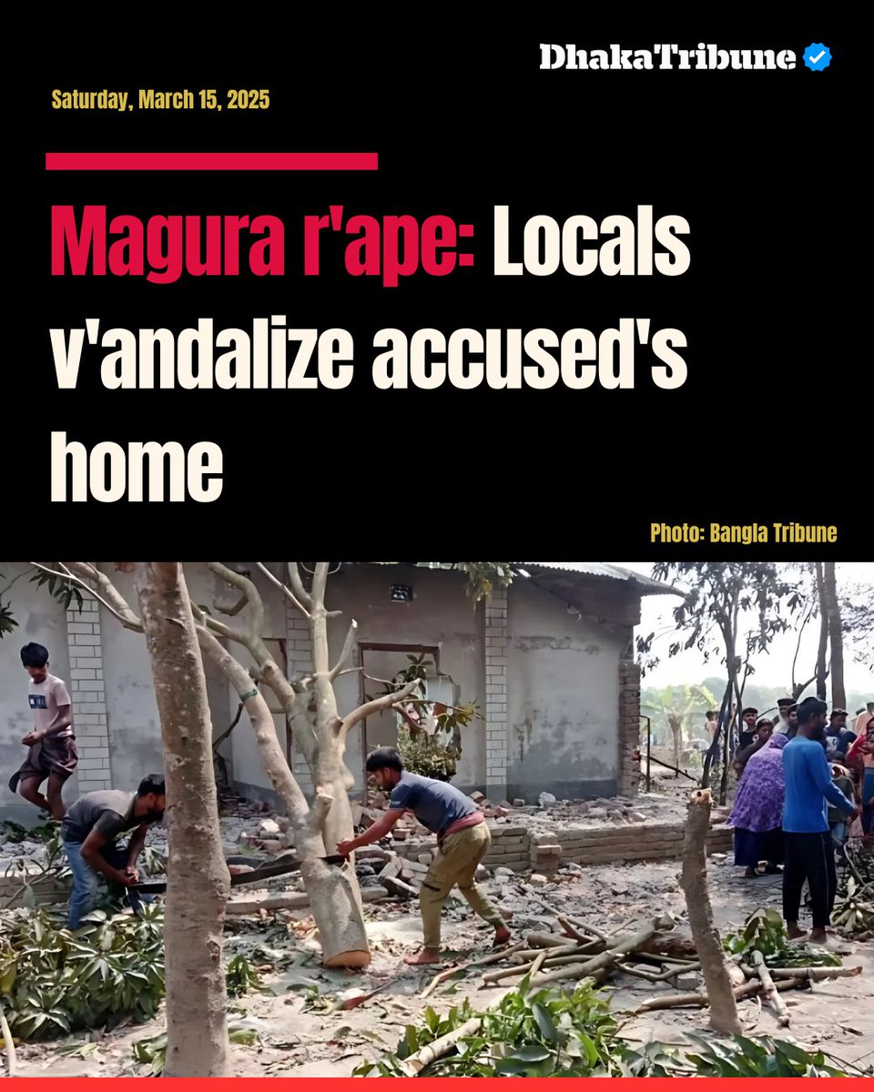 DhakaTribune's tweet photo. A'ngry mob set f'ire to the house on Thursday night
Details: https://t.co/evWQqyOMF0
#DhakaTribune #MaguraRapeCase #AngryMob #RapeAndMurder #ChildRape #newsupdate https://t.co/R8EW8rgaFp