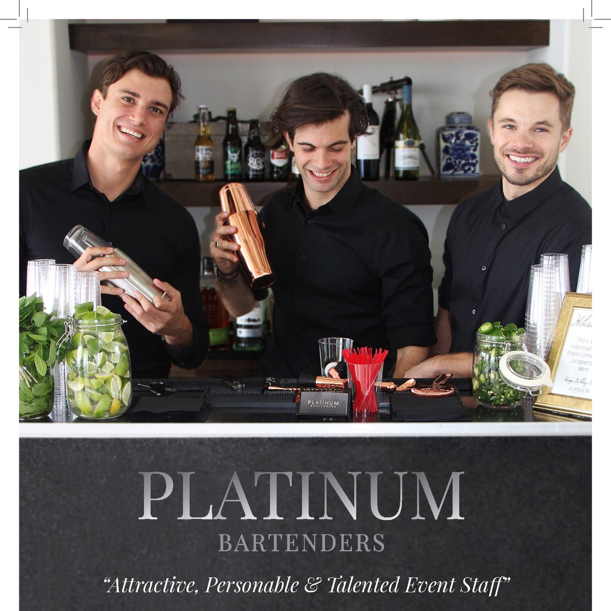 platinumbartend's tweet photo. #LABartending, #CocktailEvents, and #MixologyLA. Example: "Planning a party for 50? LA Cocktail Co. has your tequila and berry mixers covered!" https://t.co/tgJkMfMZ2R
