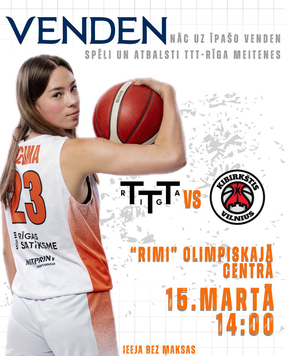 Šodien, 

🆚 Kibirkštis Vilnius
⌚️14:00
📍”Rimi” olimpiskajā centrā
📺 youtube.com/live/i2NIKCitl…
📊 m.womenbbl.com/games/view/119…
Tiekamies❗️