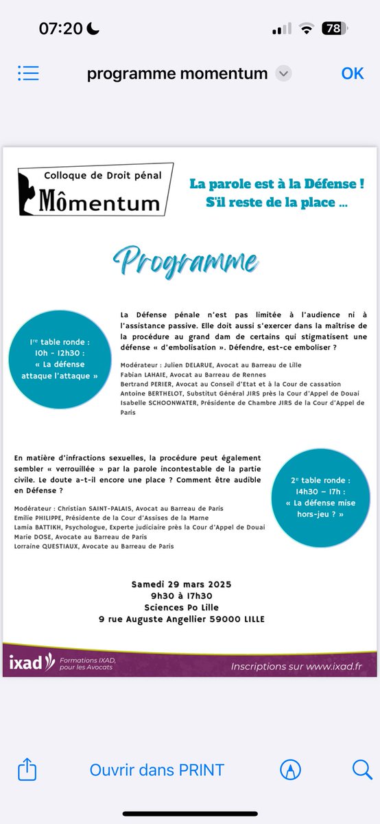 sadlig (@sadlig2) on Twitter photo Mômentum deuxième édition!
Le colloque de droit pénal Lillois. 29 Mars prochain
A vos inscriptions
Avec, entres autre, <a href="/BertrandPerier/">Bertrand Perier</a> <a href="/ChStPalais/">Ch. SAINT-PALAIS</a> <a href="/dose_marie/">Marie Dosé</a>
<a href="/julo_delarue/">Julien Delarue</a>
🙏🏻 <a href="/AudreyJankie/">audreyjankielewicz</a> <a href="/Barreaulille/">Barreau de Lille</a> Mômentum deuxième édition!
Le colloque de droit pénal Lillois. 29 Mars prochain
A vos inscriptions
Avec, entres autre, <a href="/BertrandPerier/">Bertrand Perier</a> <a href="/ChStPalais/">Ch. SAINT-PALAIS</a> <a href="/dose_marie/">Marie Dosé</a>
<a href="/julo_delarue/">Julien Delarue</a>
🙏🏻 <a href="/AudreyJankie/">audreyjankielewicz</a> <a href="/Barreaulille/">Barreau de Lille</a>