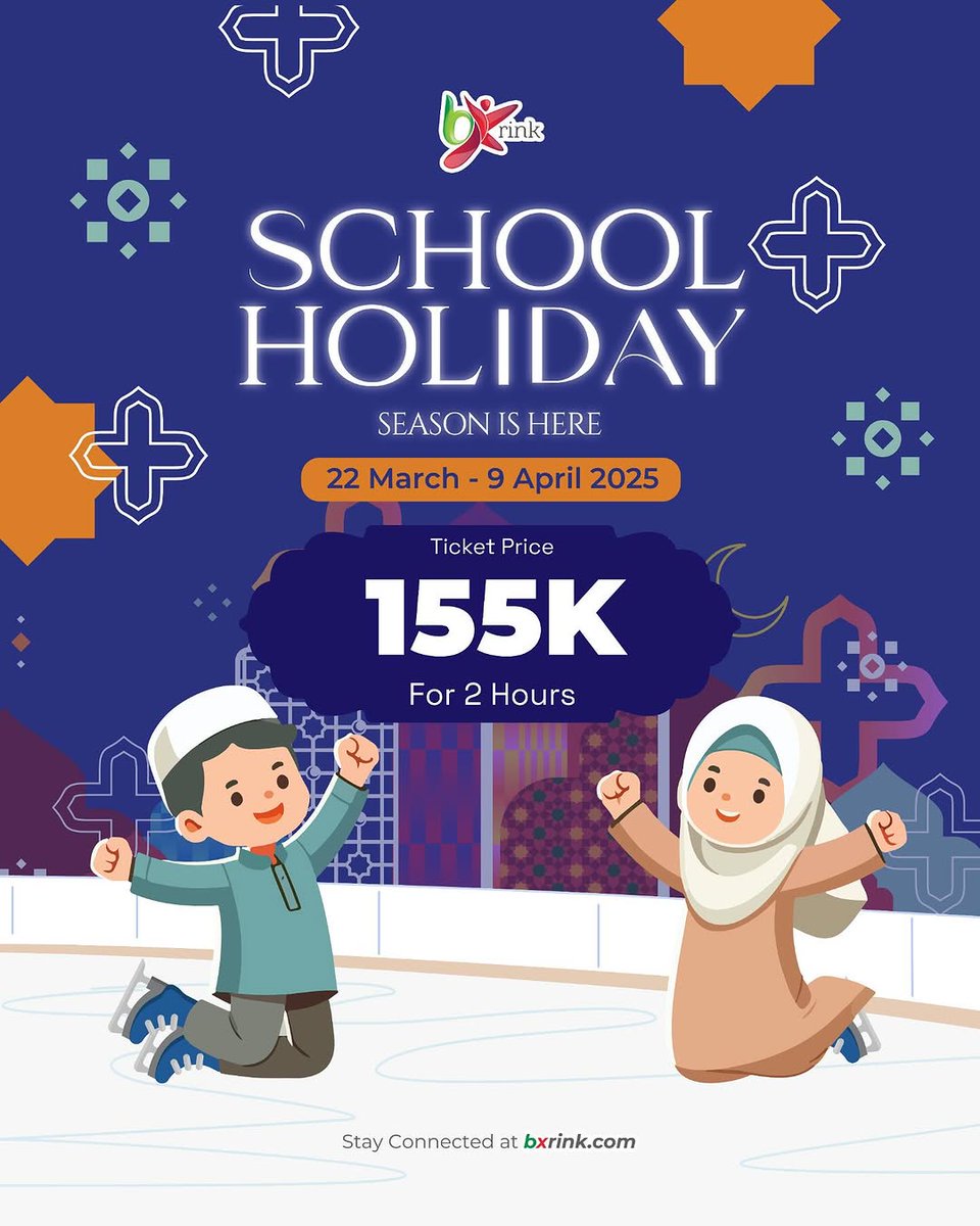 Who’s ready to have fun this Eid holiday? 🌙❄

Save your date for BX Rink Eid Holiday from 22 March 2025 - 9 April 2025! 🏆✨

🎟 155K / 2 Hours

Celebrate Eid with an unforgettable ice skating experience at BX Rink! See you on ice, skaters! ⛸❄
