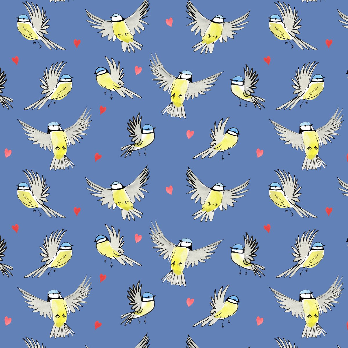 This weeks recolour and pattern remix using the #colour_collective themed colour #ccglaucous 
#dailydrawing #pattern #birds #bluetits #drawing #illustration #ArtistOnTwitter #ArtistOnX #thedailysketch