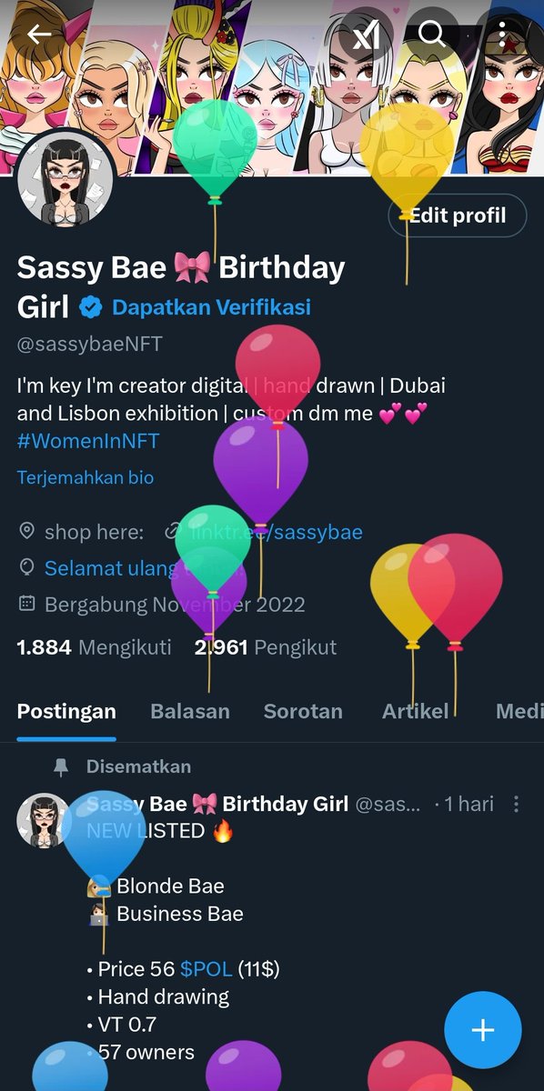 Good morning 🌈 
It's my birthday 🍾🎊🎉 
Let's party with me and sassy bae 💕💕