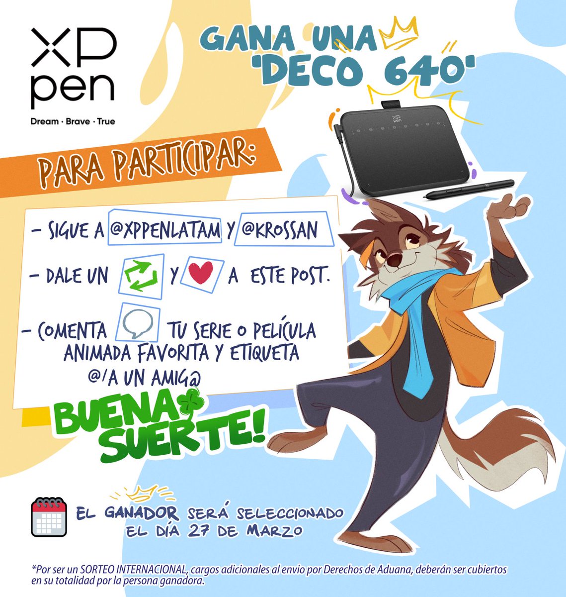 Krossan's tweet photo. 🎉SORTEO XPPEN🎉
El equipo de @XPPenLatam y yo hemos realizado un Sorteo para que te puedas ganar una tableta  ✨DECO 640✨

¡Es bien fácil de participar!💬
⬇️Sigue las Bases⬇️ https://t.co/npSWqh1LLW