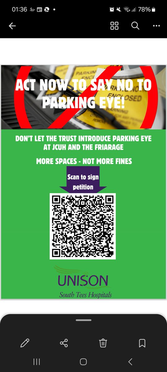 Please sign this UNISON petition to say NO to Parking Eye at James Cook University Hospital and The Friarage. 
 megaphone.org.uk/petitions/stop…