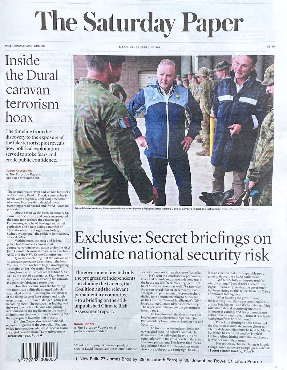 The  government invited only the progressive independents – excluding the  Greens, the Coalition and the relevant parliamentary committee – to a  briefing on the still-unpublished Climate Risk Assessment report. Exclusive by Karen Barlow.