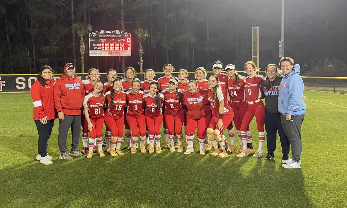 Big win to finish out our week in South Carolina! 4-3 in extras over Carolina Forest. A WEEKLONG highlight reel upcoming.  #HHSSoftball #ladymountaineersoftball #ladymountaineers