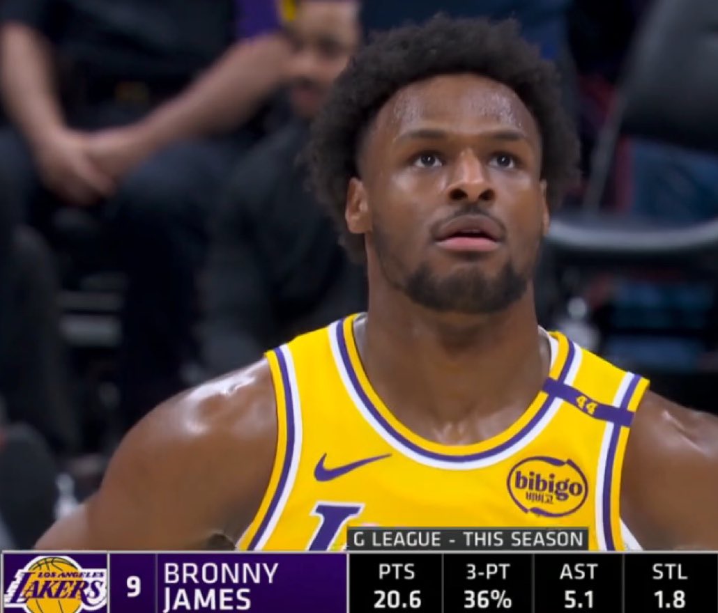 casualtakeking's tweet photo. Bronny is actually very solid in the G-League. There is talent there. https://t.co/v218OZR327