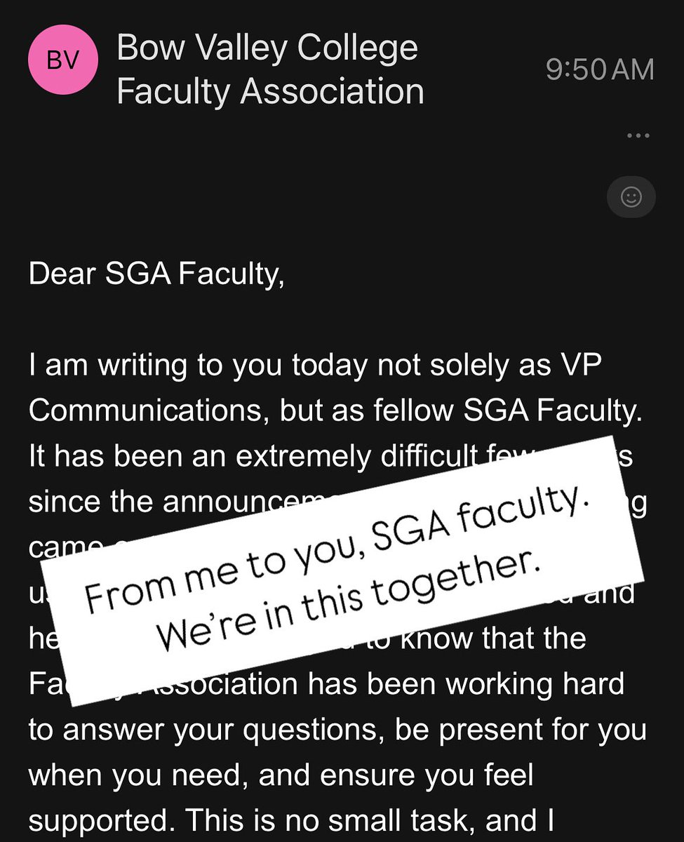 bvcfa's tweet photo. A message to our SGA Faculty today. We’re all in this together. In solidarity. https://t.co/9rC9Nwnofc