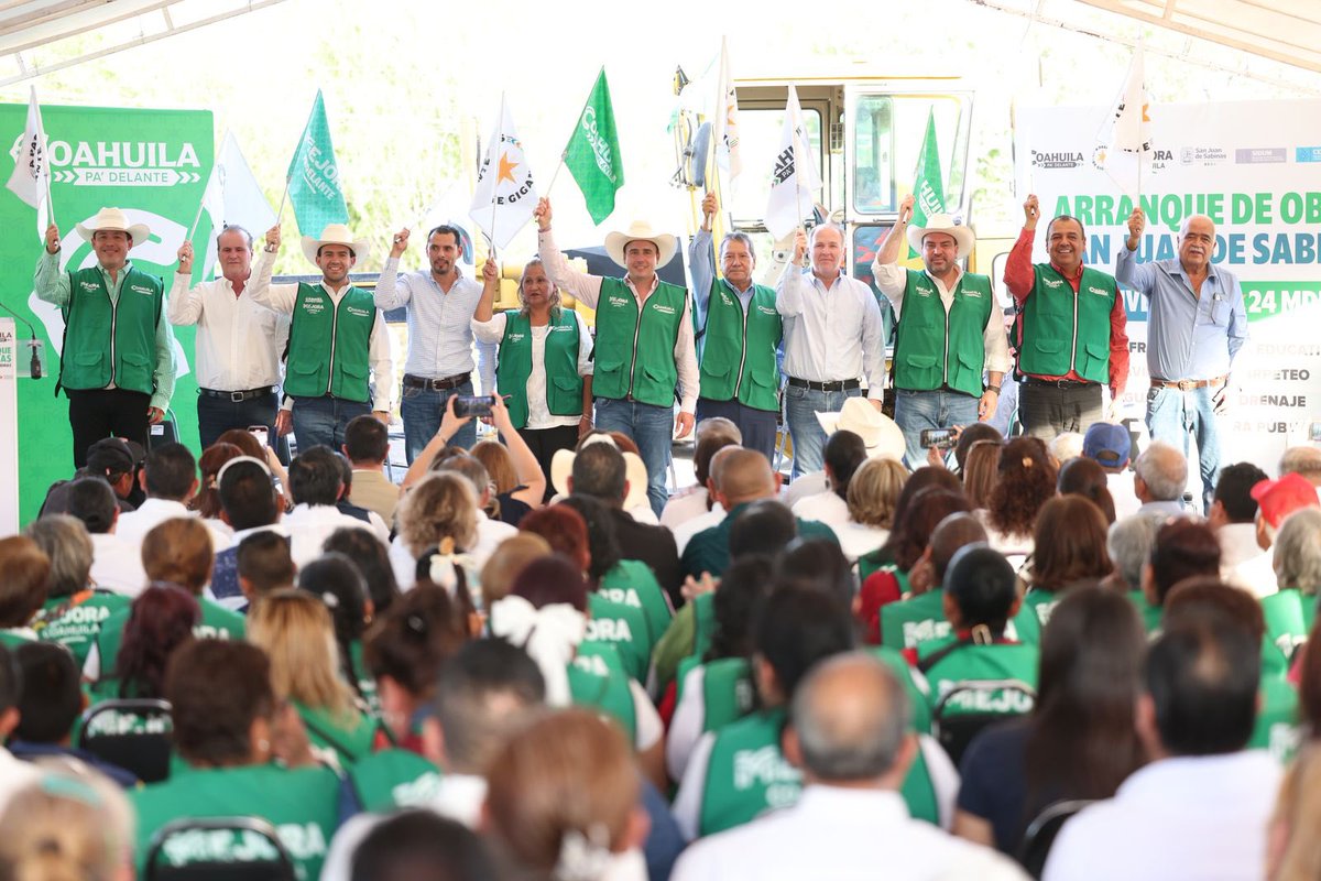 manolojim's tweet photo. ¡Cerramos la semana detonando acciones por $24 MDP en San Juan de Sabinas! Obras de agua, pavimento, educación y deporte para seguir mejorando la calidad de vida de nuestra gente. (1/2) https://t.co/zduuiS43p2