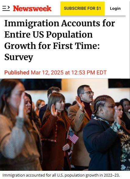 RK_Syrus_author's tweet photo. @Newsweek agrees: only immigration is driving USA population increase. Is it time to discuss Net Zero Immigration? https://t.co/HHyrqr7d2O