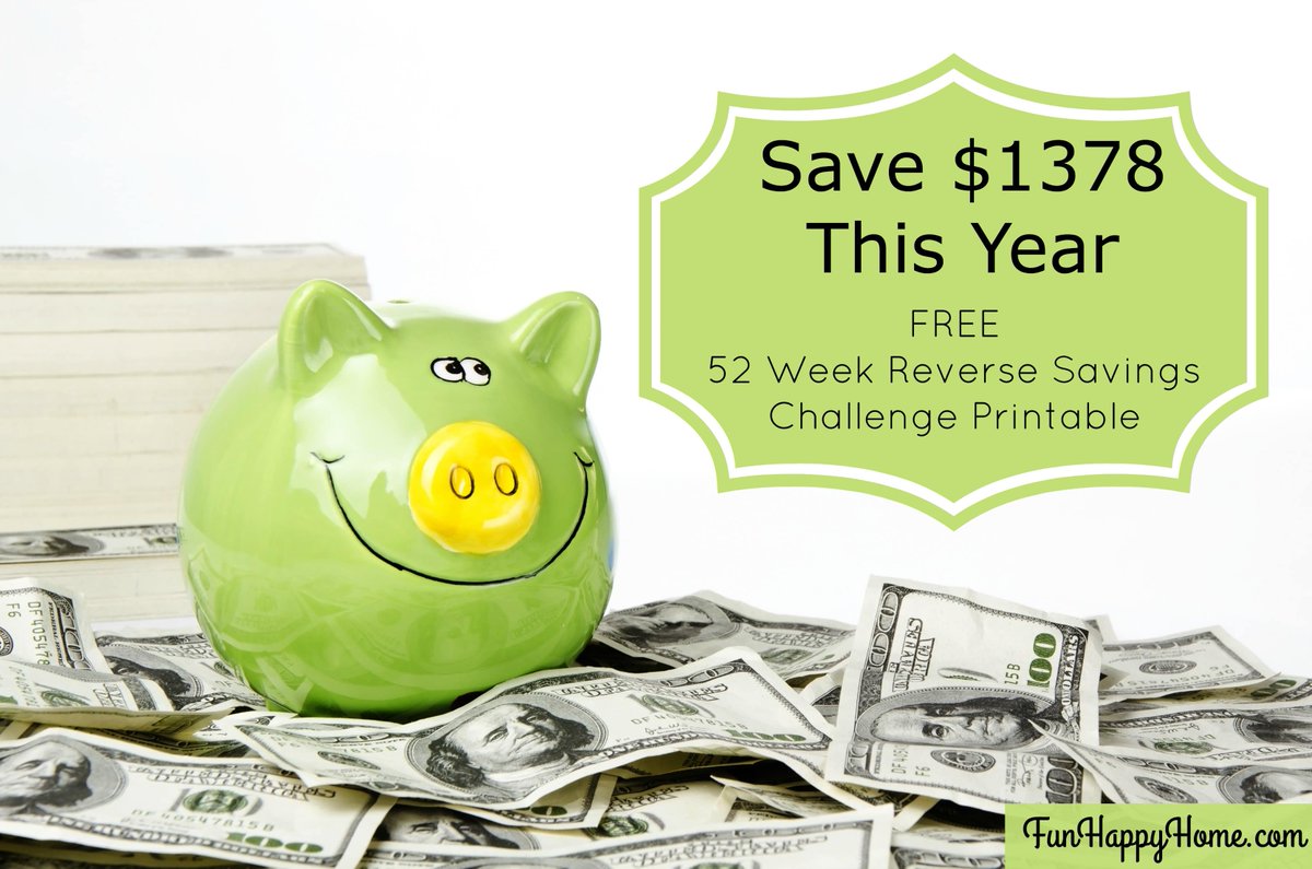 It's always a good time to start saving! Check out this Reverse 52 Week Savings Challenge! You'll save $1378 in one year! funhappyhome.com/reverse-52-wee… #savingmoney #printable #freeprintable