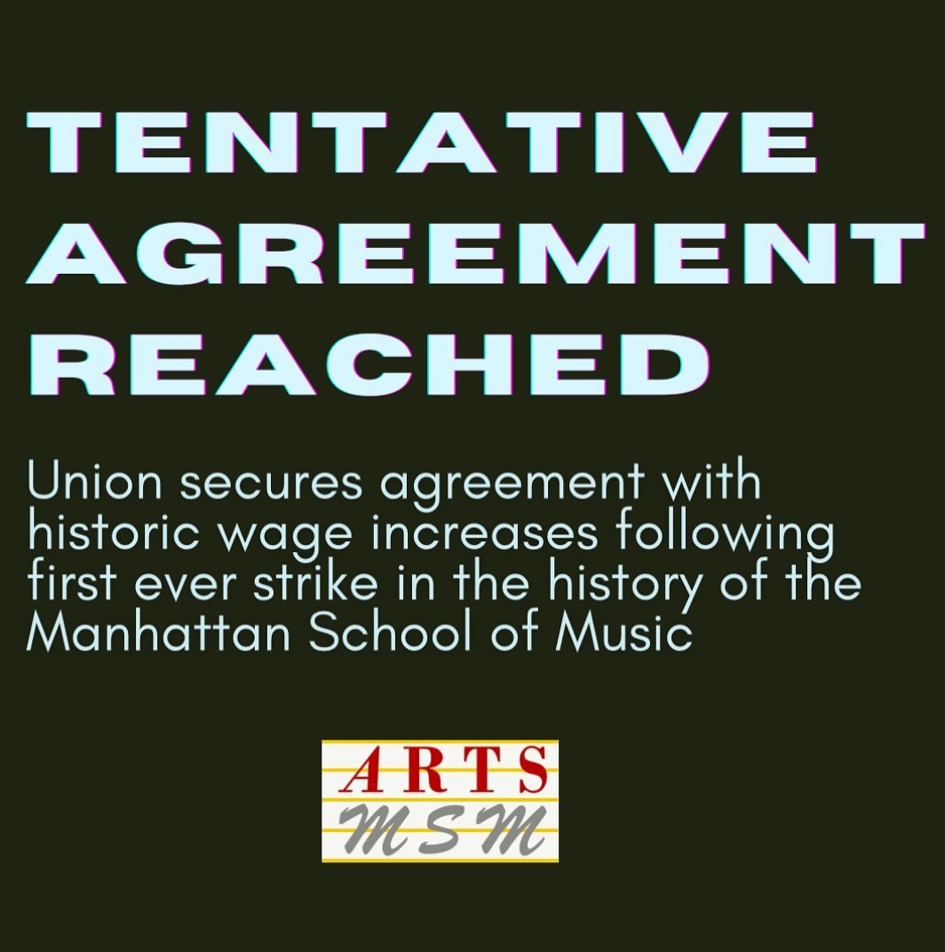 MsmUnion's tweet photo. After 9 months of negotiations,@MSMnyc has agreed to our wage proposal! @UFT @NYCLaborVotes @NYSUTSRO @WGAEast @CWADistrict1 @AFTCT @laborradionet @wgastrikeunite @GSEU_SBU @uupinfo @NYSAFLCIO @AGMusicalArtist @CentralLaborNYC @PSC_CUNY @NYSEDNews @UCATS3882 @nysut @Local_802_AFM https://t.co/ZHWqd4wqNa