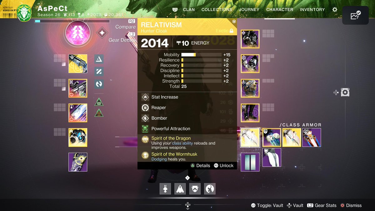 AsPeCt4392's tweet photo. If only………just let me fuckin put legendary ornaments on exotics bro plsssss @BungieHelp https://t.co/n3dUoWi6h9