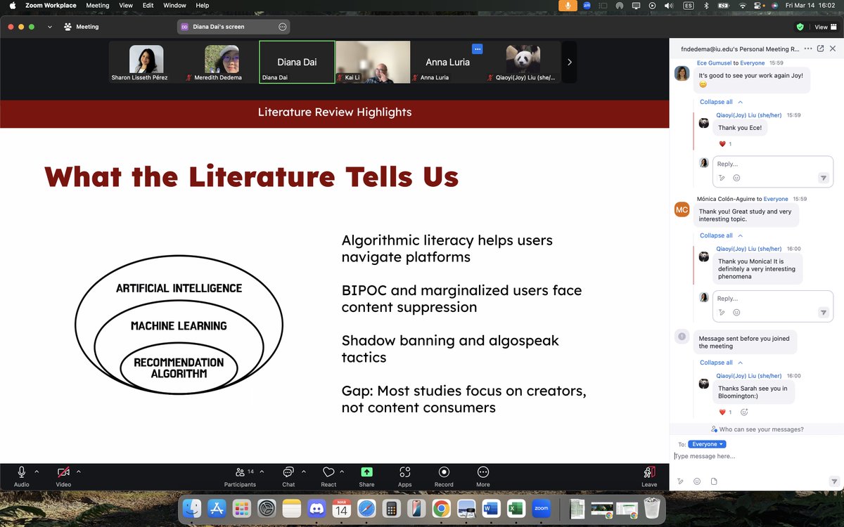SharonLisseth's tweet photo. The virtual #iConference is over! And I couldn't have liked the experience more. How fortunate I feel to be able to experience these events. See you next week Bloomington! Some of the last presentations. Plus, I must say I loved the iConference platform, Top! #iConf25 @iSchools https://t.co/XEHrlnGblw