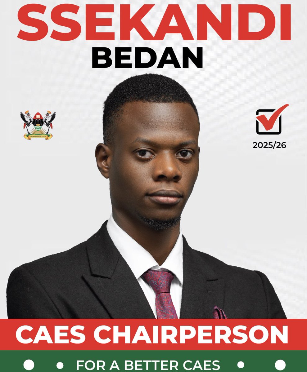 Bedan Ssekandi (@bedanbradanz) on Twitter photo Behold the 91st Chairperson of THE COLLEGE OF AGRICULTURAL AND ENVIRONMENTAL SCIENCES.
Thank you <a href="/MakCAES/">Makerere University CAES</a> for trekking the journey with me and entrusting me with the mantle.
I wouldn’t have made it alone.
Looking forward to an efficient service delivery 🙏 Behold the 91st Chairperson of THE COLLEGE OF AGRICULTURAL AND ENVIRONMENTAL SCIENCES.
Thank you <a href="/MakCAES/">Makerere University CAES</a> for trekking the journey with me and entrusting me with the mantle.
I wouldn’t have made it alone.
Looking forward to an efficient service delivery 🙏