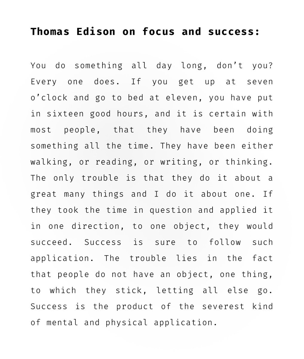 Thomas Edison on focus and success: