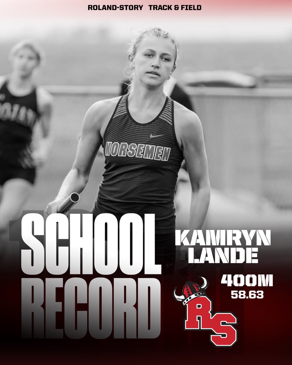 Roland Story Sports Scores (@rsnorsescores) on Twitter photo Congrats to Roland-Story senior Kamryn Lande on breaking her own 400m dash school record Friday at the Iowa State Indoor Meet in Ames.
It took the UNI commit 2 meets to break record crossing the finish line at 58.63. Old record was 59.62.
Congrats <a href="/kam_lande/">kamryn lande</a>!
<a href="/UNITrackFieldXC/">UNI T&F/XC</a> Congrats to Roland-Story senior Kamryn Lande on breaking her own 400m dash school record Friday at the Iowa State Indoor Meet in Ames.
It took the UNI commit 2 meets to break record crossing the finish line at 58.63. Old record was 59.62.
Congrats <a href="/kam_lande/">kamryn lande</a>!
<a href="/UNITrackFieldXC/">UNI T&F/XC</a>