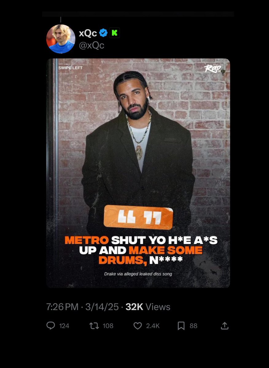 yoxics's tweet photo. xQc and Metro Boomin are beefing after he called him a loser 😭 https://t.co/nWVR5A3vnp