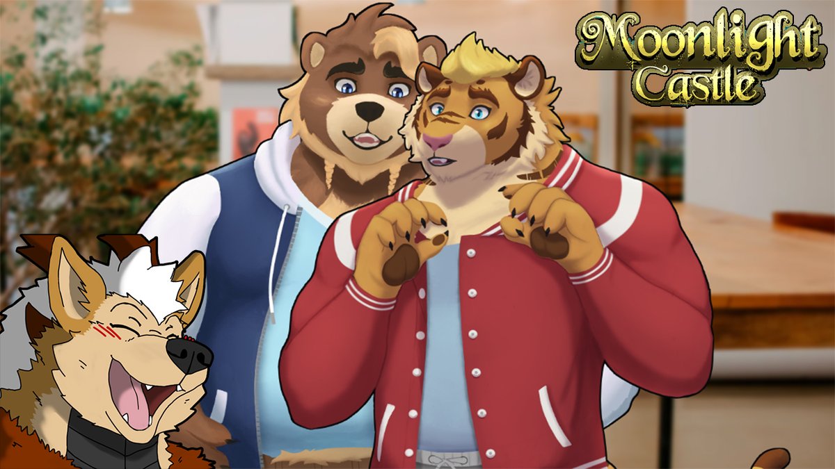 Deerggox's tweet photo. https://t.co/P8kWTQCLmr

Nuevo capitulo de Moonlight Castle :D/, Quien diria que el oso seria demasiado avispado para darse de cuenta de que el tigre nos mira con ojitos D:

#Moonlightcastle #furry #visualnovel https://t.co/th6rpU5g3O