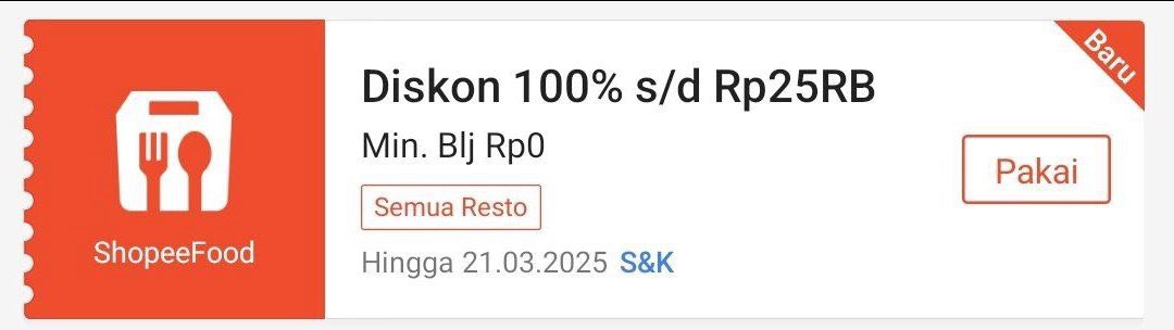racunns's tweet photo. ShopeeFood Diskon 100% s/d 25k

Kode : PESANANTERJADWAL

Masukkan kode promonya disini
https://t.co/1q2J27wnTM https://t.co/IdaJkR7mzW