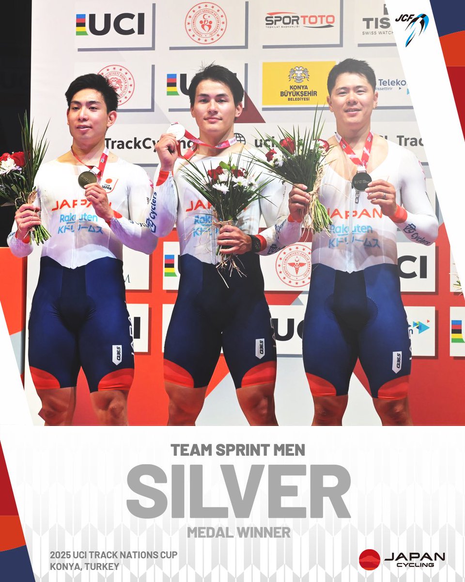 <a href="/UCI_Track/">UCI Track Cycling</a> Nations Cup トルコ大会
男子チームスプリントに銀メダル獲得🥈

出走メンバー
長迫吉拓 <a href="/YOSHITAKING993/">Yoshi Nagasako</a> 
太田海也 <a href="/kaiya_67/">太田海也</a> 
小原佑太 <a href="/YUTAO08687431/">小原 佑太 Obara Yuta 🐾໊</a> 

#JapanCycling