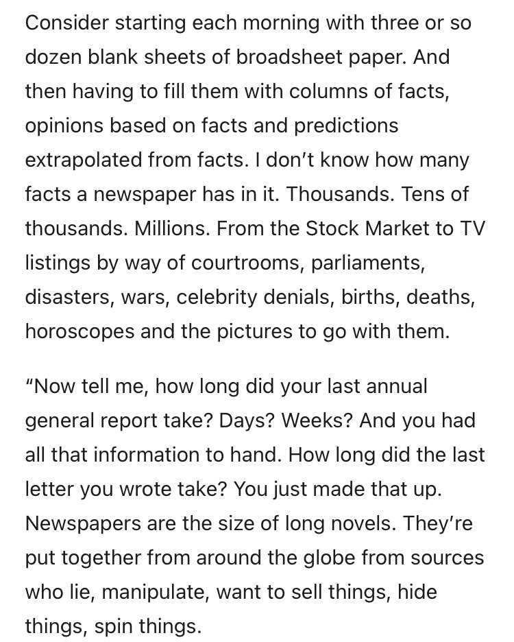 ShaneCarrow's tweet photo. @ExileGrimm @roryisconfused This AA Gill piece on the marvel of a newspaper as an invention has always stuck with me https://t.co/ibip4LmoEn